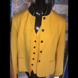 Jones New York VTGE Yellow Black Blazer Vest 14
